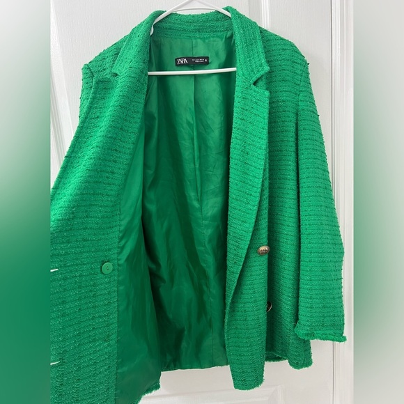 Zara textured double breasted green blazer(Size S) - Picture 17 of 17
